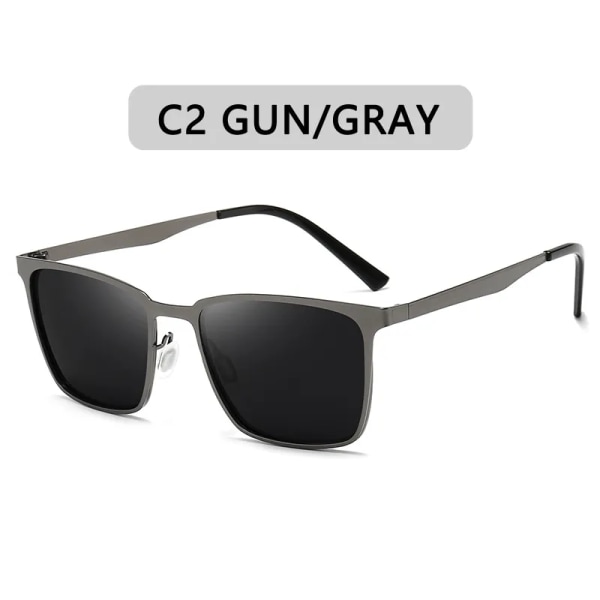 ZXWLYXGX Varumärkesdesign Klassiska polariserade solglasögon Män Kvinnor Kör fyrkantig ram Mode Solglasögon Man Goggle Gafas De Sol C2 Polarized