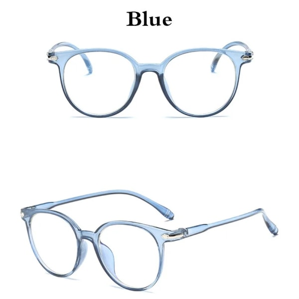 Runda klara linsglasögon Candy Sweet UV400 solglasögon transparenta nya glasögon sommar retro spegelglas modeglasögon Blue Other