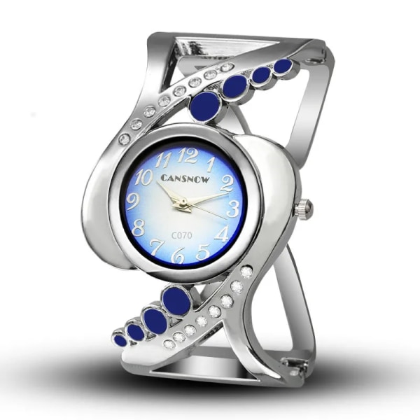 Specialmode Kvinnliga Klockor Dam Armband Watch Quartz Crystal Luxury Reloj Rhinestone Elegant Mujer Saati Feminino Relogio Blue