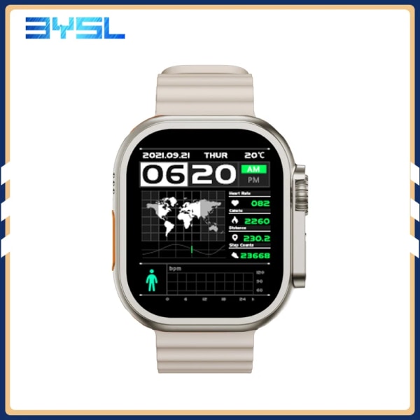 BYSL Ultra Smart Watch Series 8 Answer Call 1:1 49mm IP09 Ultra Smartwatch Sport Trådlös Laddning Herr Dam PK KD99 S8 W69 gold grey IP09 ULTRA