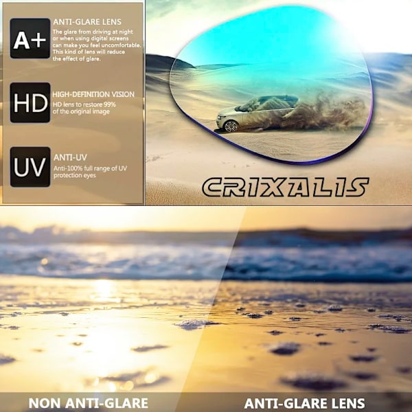 CRIXALIS Pilot Solglasögon För män Mode Metall Anti-bländning Körning Solglasögon Man Trendiga produkter Nyanser Kvinnor C6Silver