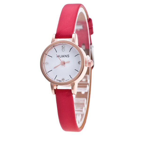 Watch Unisex damklockor Minimalistisk stil Quartz Watch Relogio Feminino Saat Klockor för kvinnor Souvenirpresent red