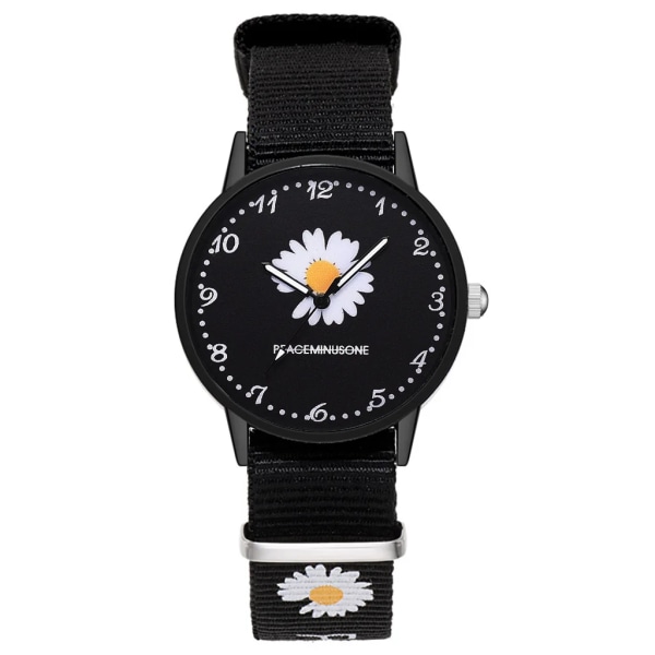 Watch Nylon Daisy Flowers Damarmbandsur Modeklockor Set Quartz Clock s relogio feminino watch 1