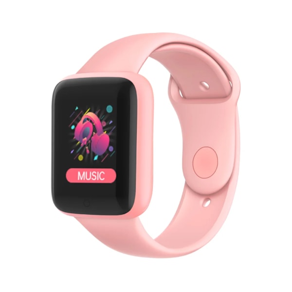 D20 Y68 Smart Watch Bluetooth Svara samtal Sport Fitness Tracker Custom Dial Smartwatch Män Kvinnor betygsätt blodtryck PK D13 D18 D20S pink