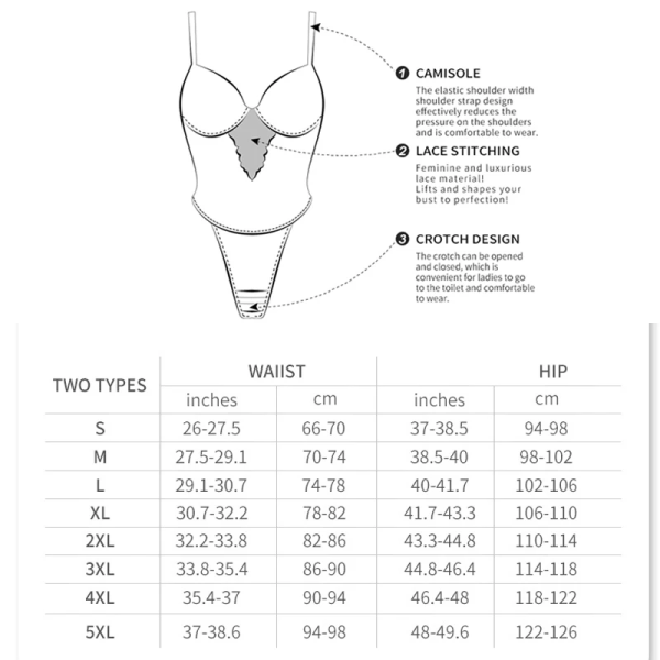 Fajas Colombianas Thong Underkläder Spets Shapewear Body Slim Body Shaper Dam V-krage Korsett Öppen gren Underkläder Rygglös Beige 5XL