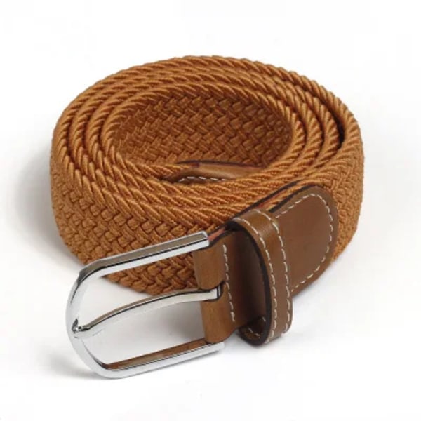 Nytt mode mångsidig canvas män kvinnor bälte metall spänne elastiskt flätat elastiskt bälte hög kvalitet camping fiske män bälten gym camel 105CM