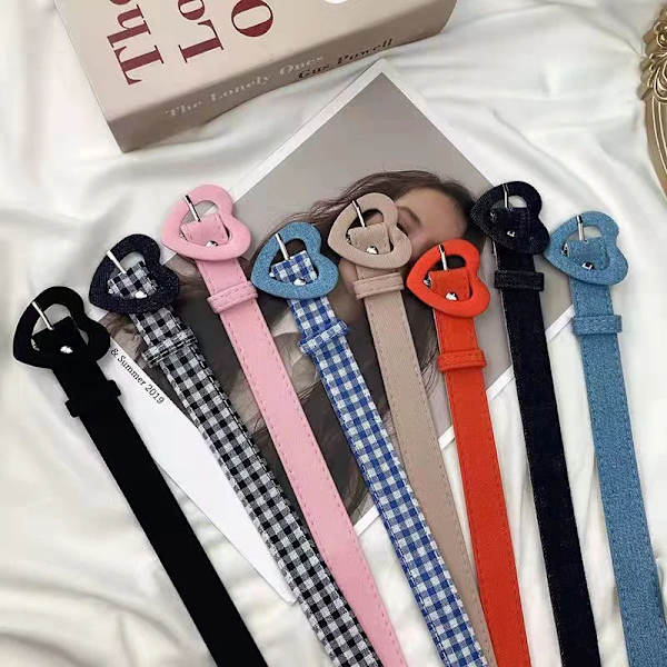 Kawaii Princess Jeans Ny Sweetheart Spänne Justerbar Dam Flerfärgad Dekoration Söt Hjärtbälte Punk Koreansk Sommar Y2k Bälte D 100cm