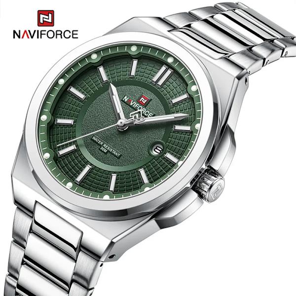 NAVIFORCE 2023 Quartz Watches Herr Lyxmärke Vattentät Sport Rostfritt Stål Lysande Man Armbandsur Relogio Masculino SBE-BOX