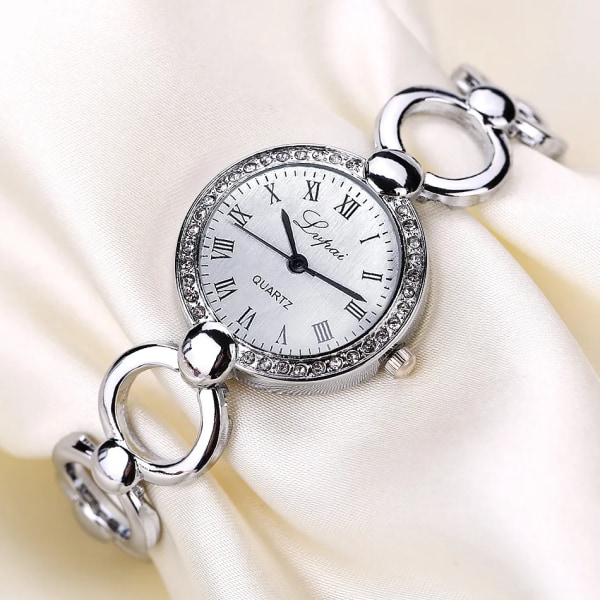 Kvinna Armbandsklocka Watch Lyxklocka Rostfritt stål Watch Elegant Business Party Wild Relogio Feminino Silver3