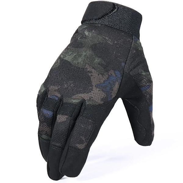 Kamouflage Taktisk Cykelhandske Militär Arméhandskar Sport Skidcykel Klättring Skytte Jakt Ridning Helfingervante Män A9 CamoBlack M