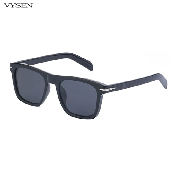 Fyrkantiga Lyxiga Polariserade Solglasögon Män Kvinnor 2022 Retro märkesdesigner Polar Solskydd Glasögon Man Nya Oculos De Sol Masculino C1 Bright Black With the box