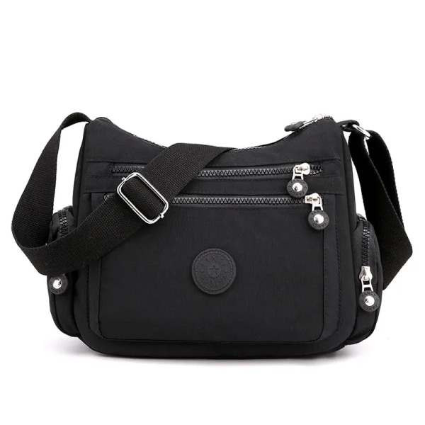 Messenger Bag Causal Kvinnor Axelväska Multi Nylon Kvinna Crossbody-väskor Kvinna Crossbody Moderväska Shoudlerväska Black 02