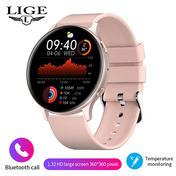 LIGE Bluetooth Call Smart Watch Dam Herr 1.32 \ Silica gel 04 Bluetooth call watch