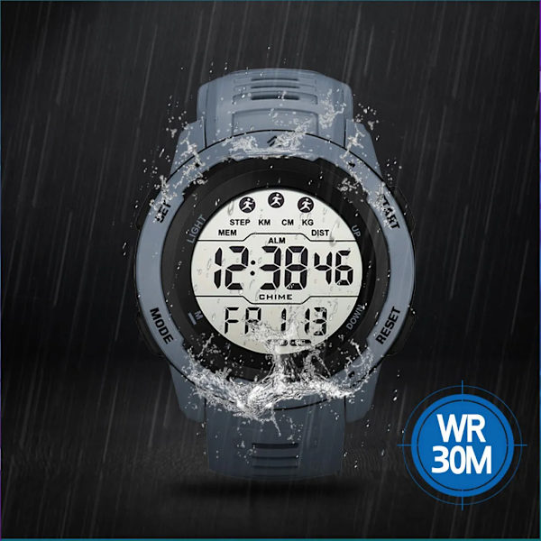 Reloj Hombre Utomhus Digitala klockor Sport LED Män Big Dial Round Watch Luminous Casual Clock Multifunction Wrist Stoppur 2022 Red