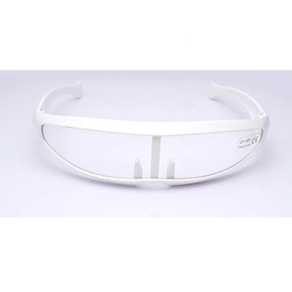 Futuristic Narrow Cyclops Visir Solglasögon Laser Glasögon UV400 Personlighet Spegellins Kostym Glasögon Glasögon Herrglasögon White-Trans-A