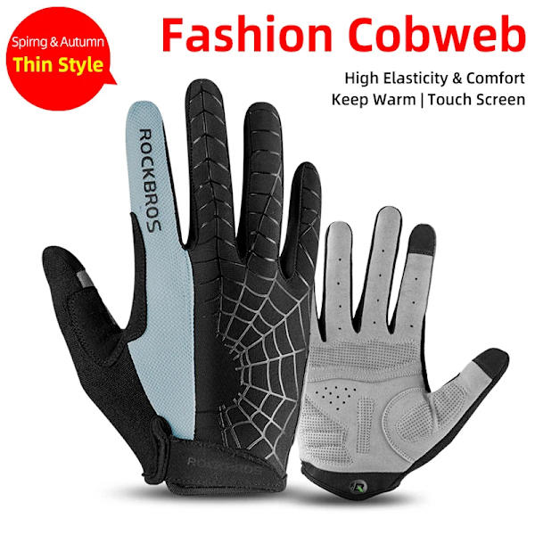ROCKBROS Cykelhandskar Thermal Höst Vinterhandskar Vindtäta SBR Touch Screen Cykelhandskar Fullfinger Stötsäkra Sporthandskar S109-1BGR XXL