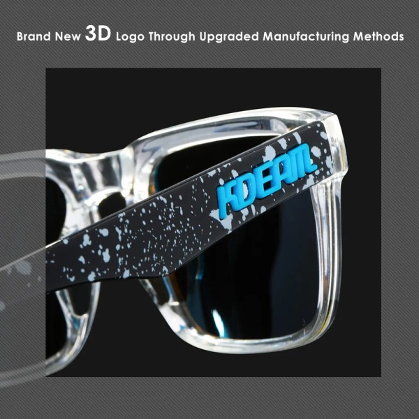 2022 nya KDEAM Ken Block polariserade solglasögon män fyrkantiga solglasögon reflekterande beläggning Spegellins UV400 märke med case C19 With B2 Case