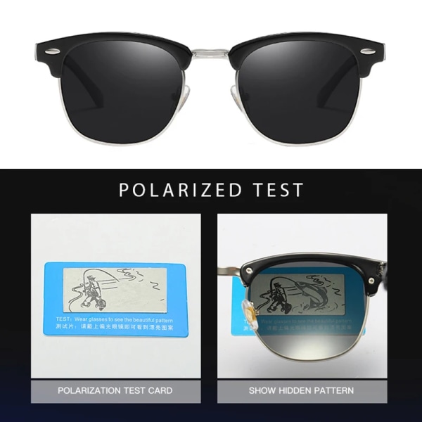 FUQIAN Klassiska Solglasögon Polariserade Män Retro Square Rivet Solglasögon Kvinnor Man Körglasögon UV400 Black Gold Black Polarized