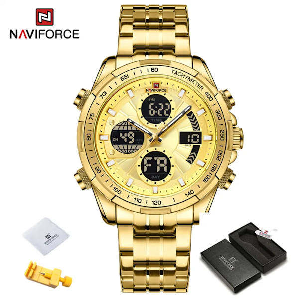 Nya NAVIFORCE mode militärklockor för män lyxiga original watch ​Vattentät kvarts armbandsur Gåva GGG-BOX