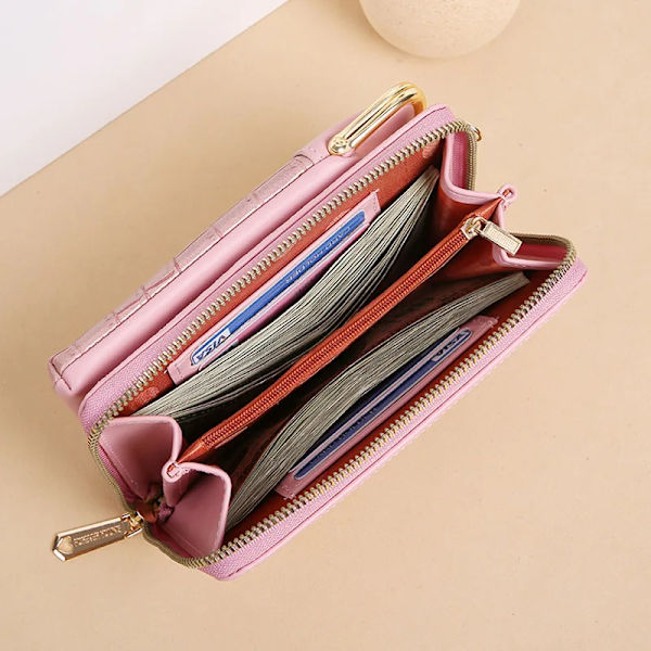 NYTT Mode Stenmönster Crossbody-väska Dam PU-läder Lyx Samll Telefonficka Damväska Axelväskor Handväskor A-Pink