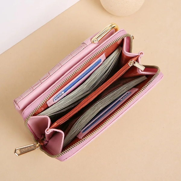 NYTT Mode Stenmönster Crossbody-väska Dam PU-läder Lyx Samll Telefonficka Damväska Axelväskor Handväskor B-apricot