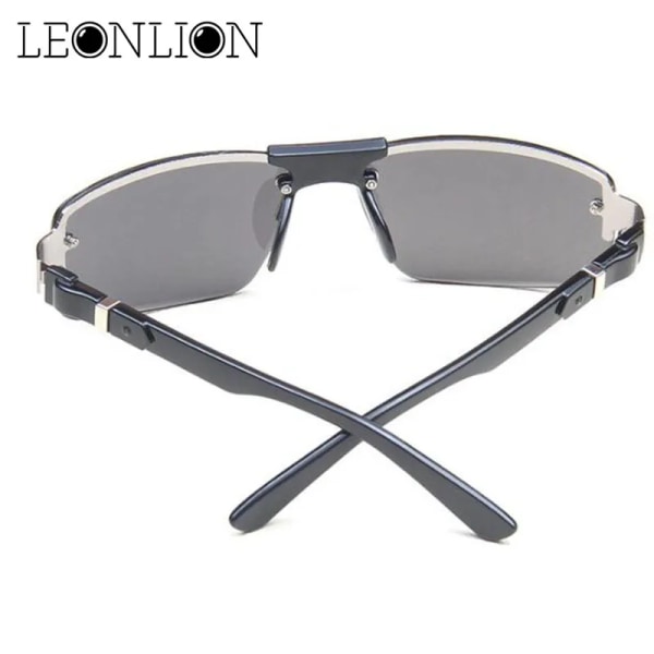 LeonLion 2023 New Metal Solglasögon Man Klassiska Stora Ram Solglasögon Vintage Brand Designer UV400 utomhus körglasögon Tea