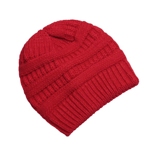 25 Färgade Enfärgade Beanies Kvinnor Stickade Beanie Hatt Mode Höst Vinter Varma Hattar SkulliesCap För Kvinnor Red