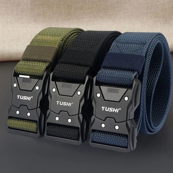 Herrbälte Army Style Stridsbälten Quick Release Militär Utomhusträning Jakt Vandringsverktyg Midjeband Nylon Taktiskt bälte A05 one size