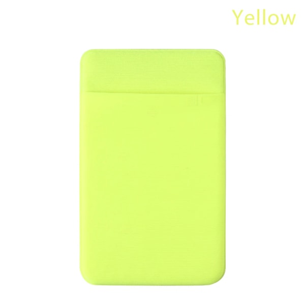 1 st nytt elastiskt case Kredit ID-kortshållare Självhäftande case Fodral Bärbar telefonbakficka 5.6x9.1cm-yellow