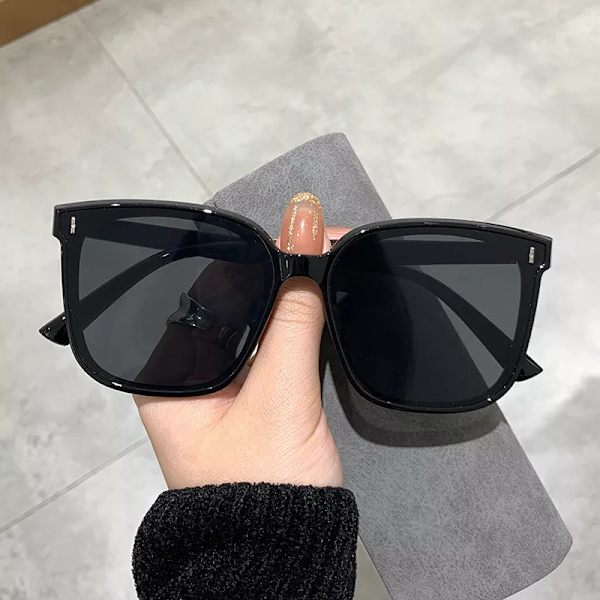 OIMG Vintage fyrkantiga solglasögon Dam överdimensionerade solglasögon Herr Retro Svarta Solglasögon Skärmar Goggle UV400 Oculos De Sol grey As Picture