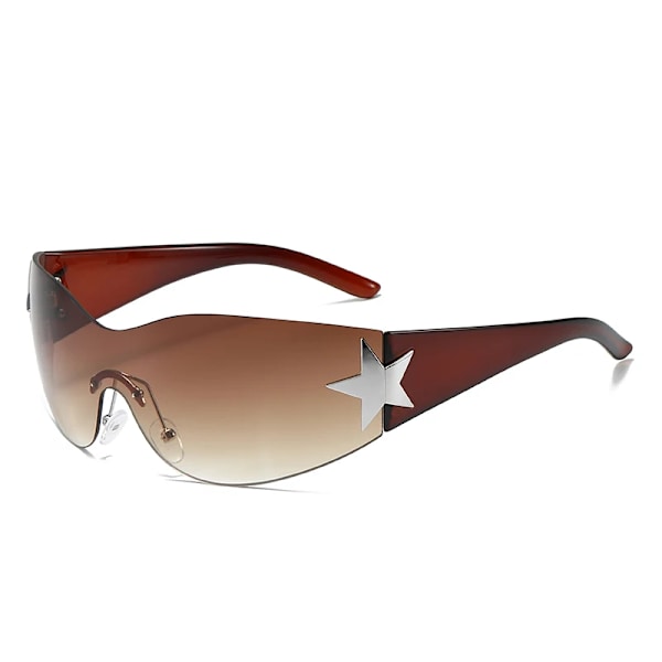 Modedesigner Solglasögon Dam Lyx Trendiga y2k Solglasögon Kvinna Shade Rosa glasögon Goggle 2000-talet lentes de sol mujer gradient tea(.284) as shown(.284)