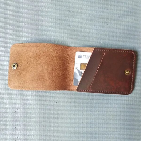 Handgjorda minikort-ID-hållare Kreditkortshållare i äkta läder Man Kvinnor Visitkortshållare Plånbok Porte Carte Case att skydda Black