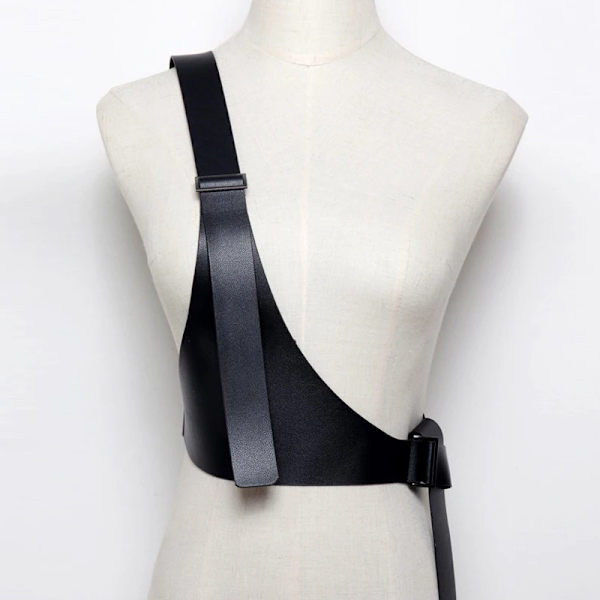 TRODEAM Kvinnor Sexig Läder Kropp Bondage Bur Skulptering Sele Midjebälte Strumpeband Strumpeband Midjeband Harajuku Hängslen Top-295 105CM