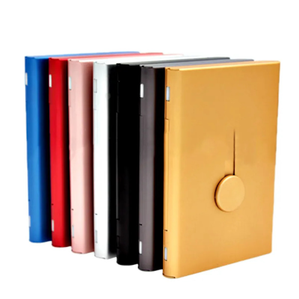 Metall Visitkortshållare Hand Push Card Case Bankkort Medlemspaket Ultra Tunt Visitkort Förpackning Box Organizer A-Red