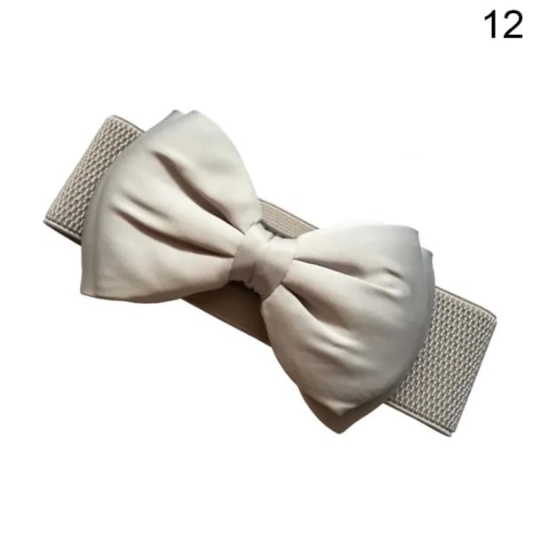 Nya kvinnor rosett Cummerbunds Elastisk rosett Bred Stretch Bukle Midjeband Bälte 12 färger Mode Flicka Klänning Accessoarer Midjebälten Gray One Size