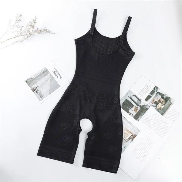 Body Shapewear Dam Waist Trainer Korsett Öppen gren Korrigerande underkläder Magkontroll Bantning Modelleringsrem Black XS