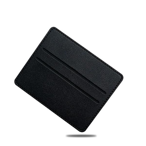 1 st Nytt mode för män/kvinnor Mini-ID-kort Business Case PU-läder Ultratunt Case Student case Black A