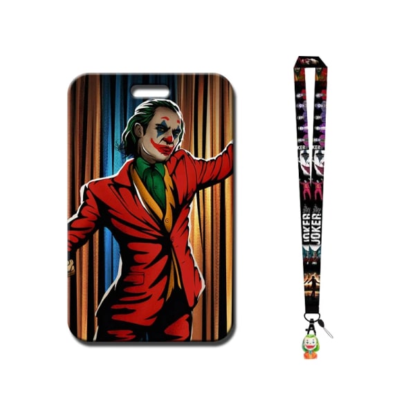 1 Set The Joker Card Holder Anime Badge Anti-Lost Lanyard Student måltidskort Skyddsärm Busskort måltidskort hänge XC-7
