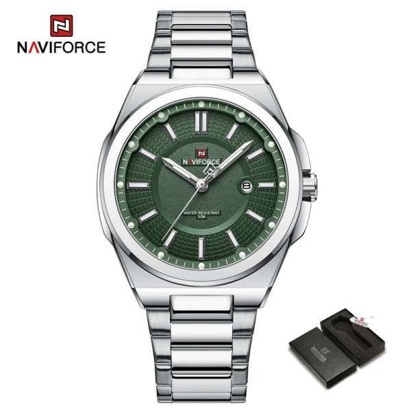 NAVIFORCE 2023 Quartz Watches Herr Lyxmärke Vattentät Sport Rostfritt Stål Lysande Man Armbandsur Relogio Masculino SGN-BOX