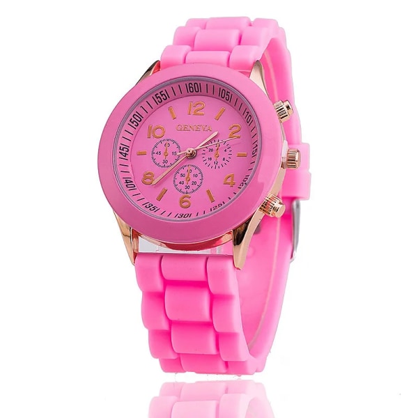 2019 s Geneva Brand Silikon Damklocka Watch Mode Klänning Quartz Armbandsur Damklocka watch relogio feminino pink