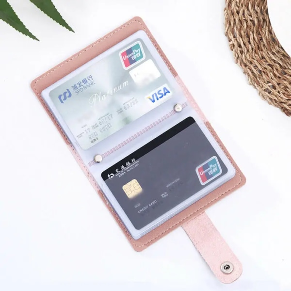 Dam 26 kort Slim PU Läder ID Kreditkortsfunktion 26 kort korthållare Hållare pasjeshouder porte carte Gray
