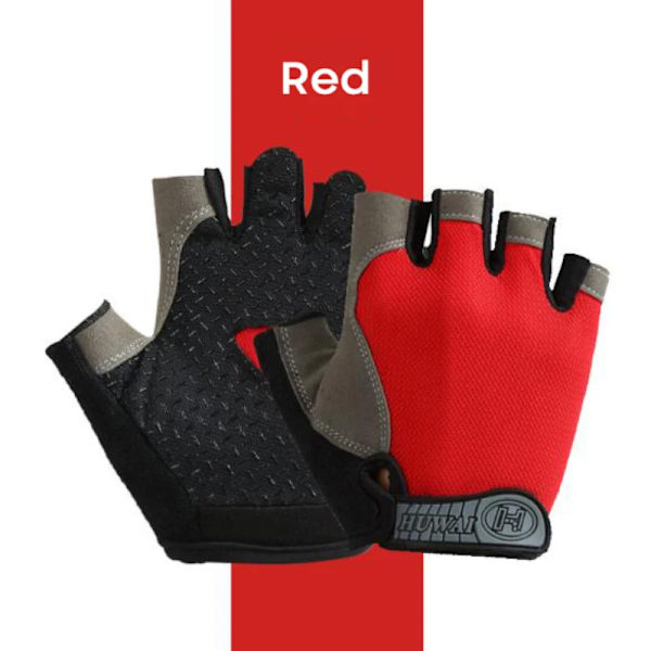 Halvfinger Cykelhandskar Andas Cykelhandskar Andas Män Kvinnor Half Finger Handskar Cykel Sporthandskar Red L