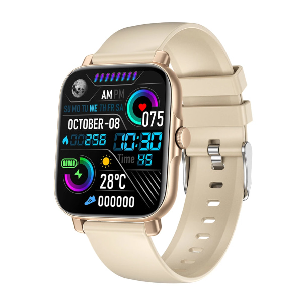 Bluetooth Svara samtal Smart Watch Herr Puls Fitness Tracker Klockor IP67 Vattentät Dam Smartwatch för Android IOS Gold