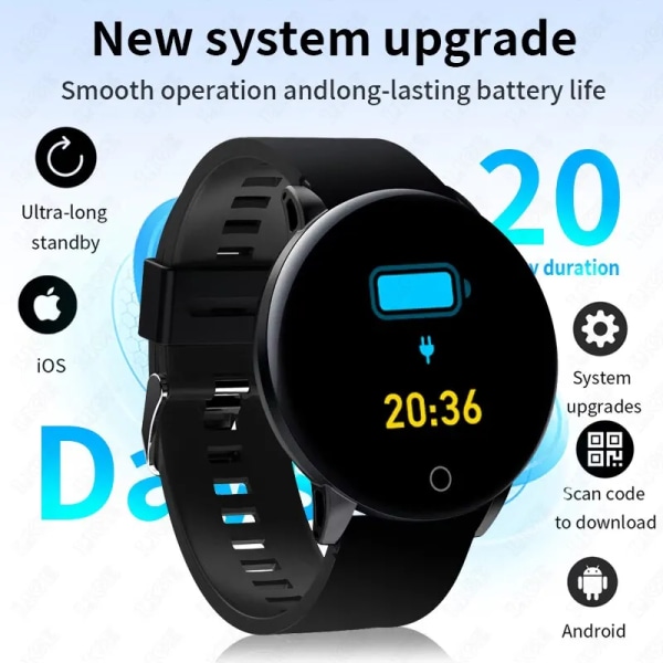 LIGE Smart Armband Sportarmband Färgskärm Stegräknare Puls Blodtryck Bluetooth Smart Watch Herr Dam Smart Band black