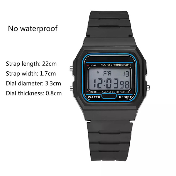 Nya digitala klockor för män Led elektronisk armbandsur Militärsport Män Kvinnor Unisex Watch Vattentätt reloj hombre 493 Black