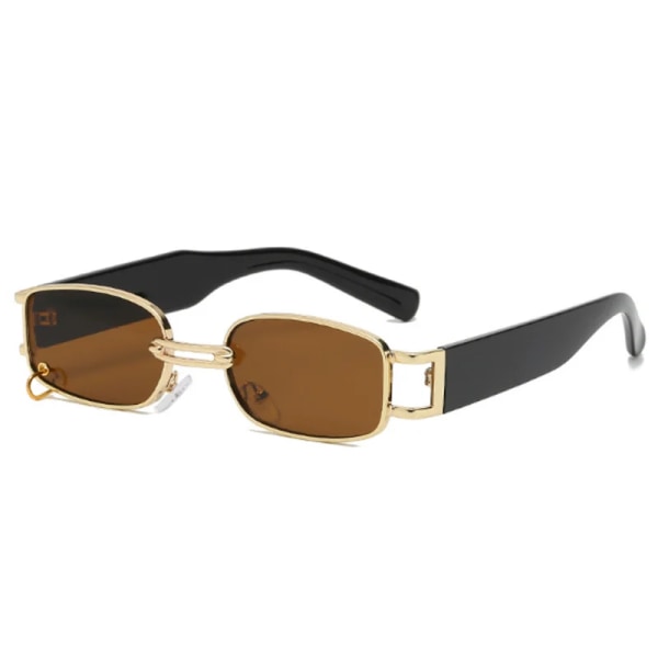 Små vintage solglasögon Man Retro rektangulära solglasögon för manlig märkesdesigner Högkvalitativ metallram fyrkantig Oculos De Sol Gold Yellow other