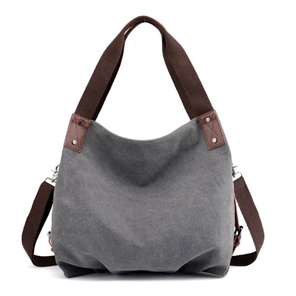 Canvasväska för kvinnor Casual Fashion Vår och sommar Ny Canvas Damväska Axelremsväska Gray M