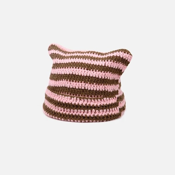 Harajuku Punk Gothic Stickad Kattöron Liten Djävulsmössa Millennium Kvinna Kawaii Designer Vinter Handgjord Beanie Keps för Kvinnor style 05