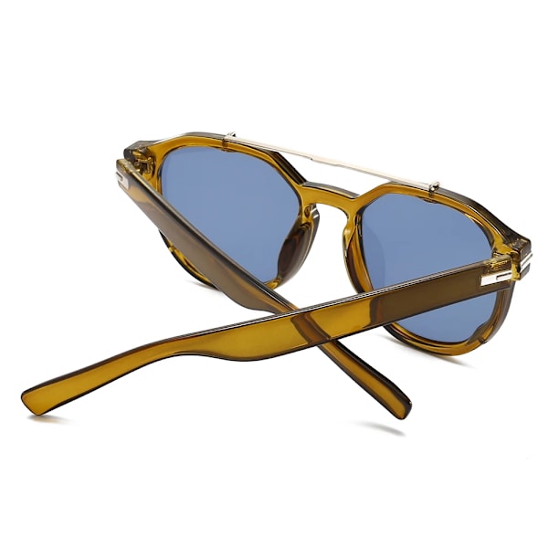 Peekaboo runda solglasögon uv400 kvinnligt mönster blå retro solglasögon för kvinnor unisex 2022 manliga accessoarer heta leopard with brown as show in photo