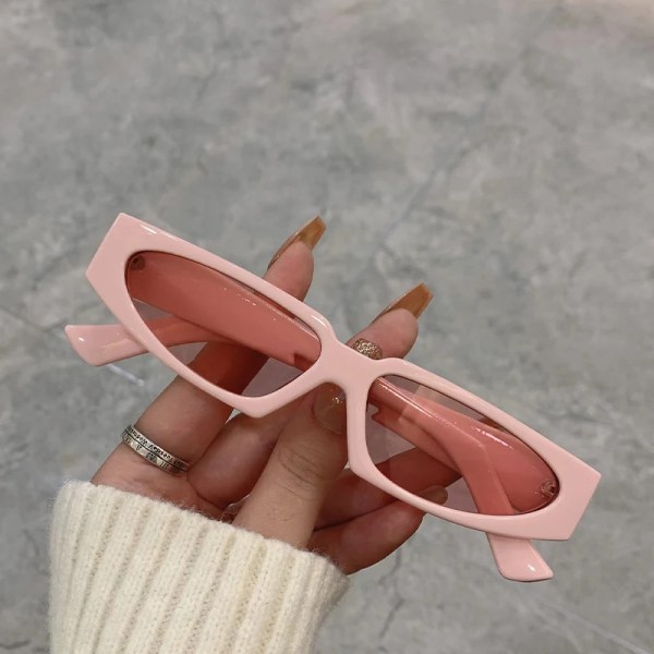 Nya enkla solglasögon Små bågar Skärmar Trendigt mode Cool UV400 Damglasögon Färgglada hiphop sportsolglasögon pink-pink as picture